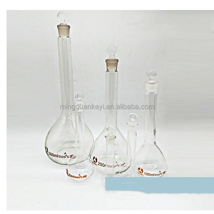 Wholesale laboratory glassware high borosilicate white brown glass volumetric flask measuring flask