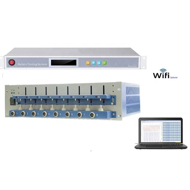 8-Channel Battery and Supercapacitor Analyzer (5 mA - 12A, up to 5V)  for Coin Cells and Cylindrical Batteries BST8-12