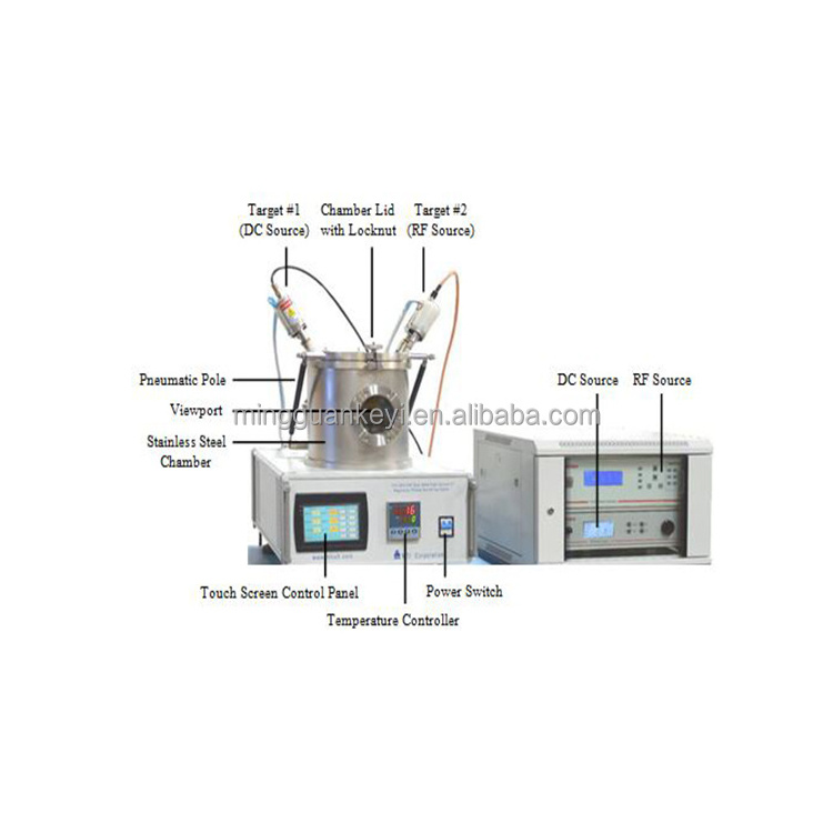 Laboratory DC / RF Dual-Head Vacuum Magnetron Plasma Sputter Target Film Coater Sputtering Coating Machine