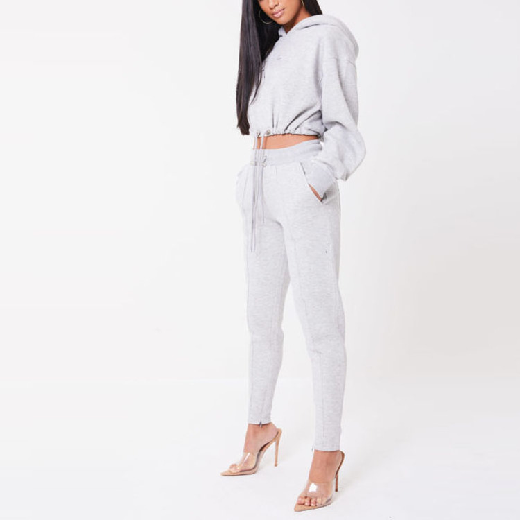 Wholesale new fashion custom jogging designer sexy sports track sweat suit women grey sports track suit