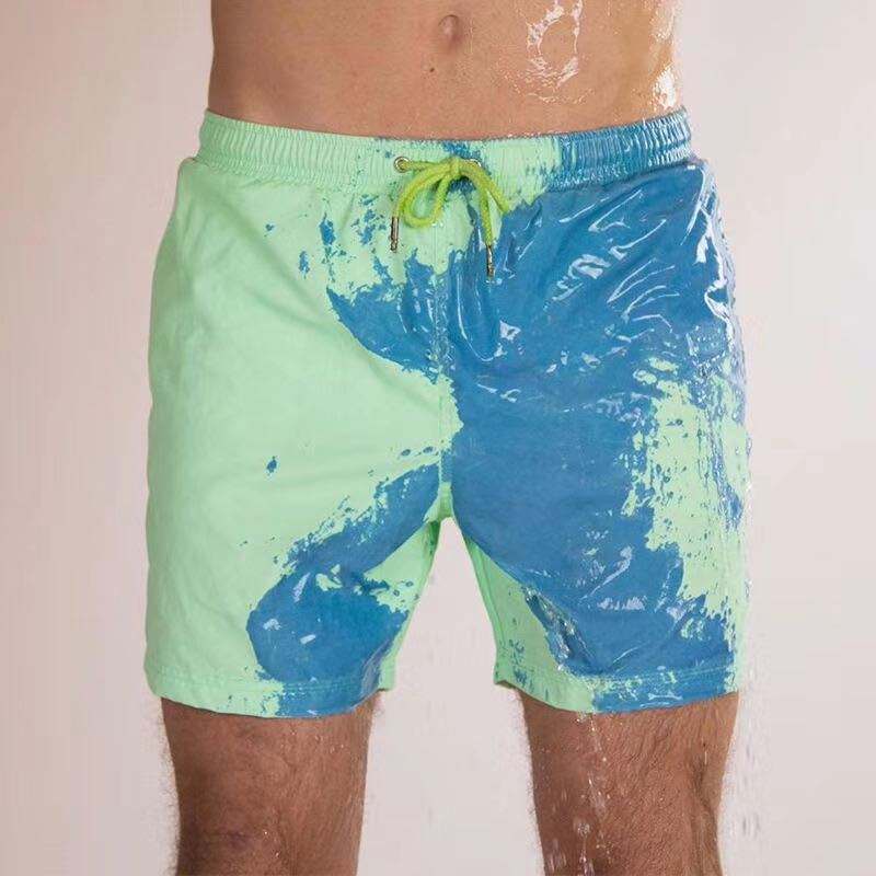 Custom Mens Summer Beach Shorts Temperature Color Changing Swim Shorts