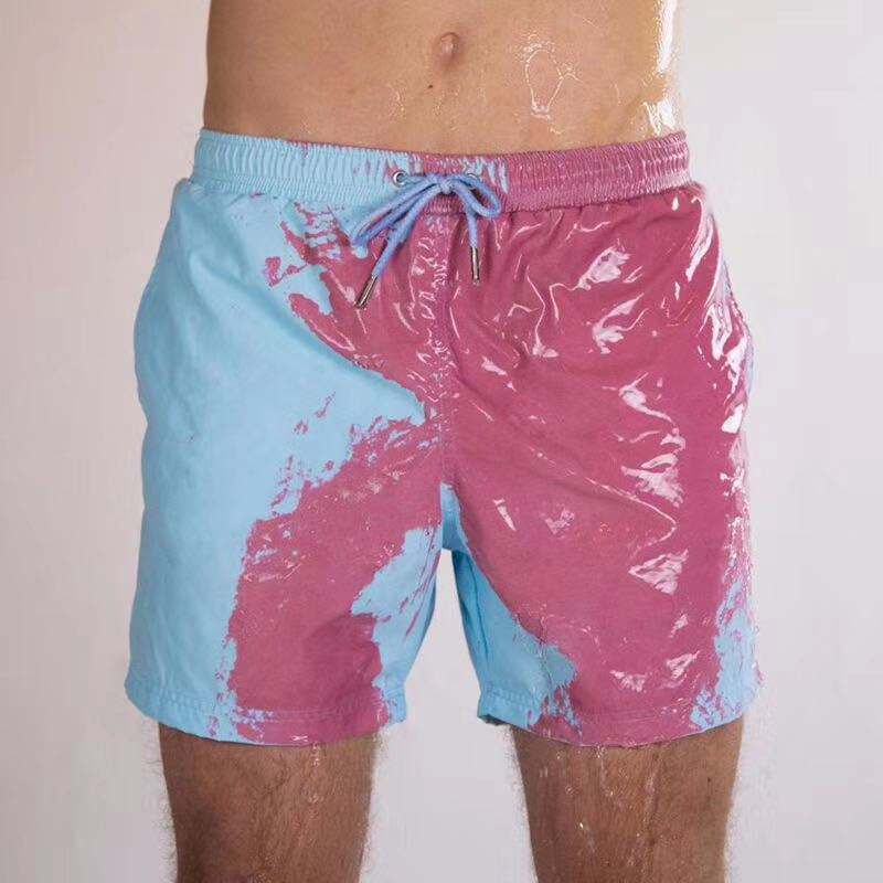 Custom Mens Summer Beach Shorts Temperature Color Changing Swim Shorts