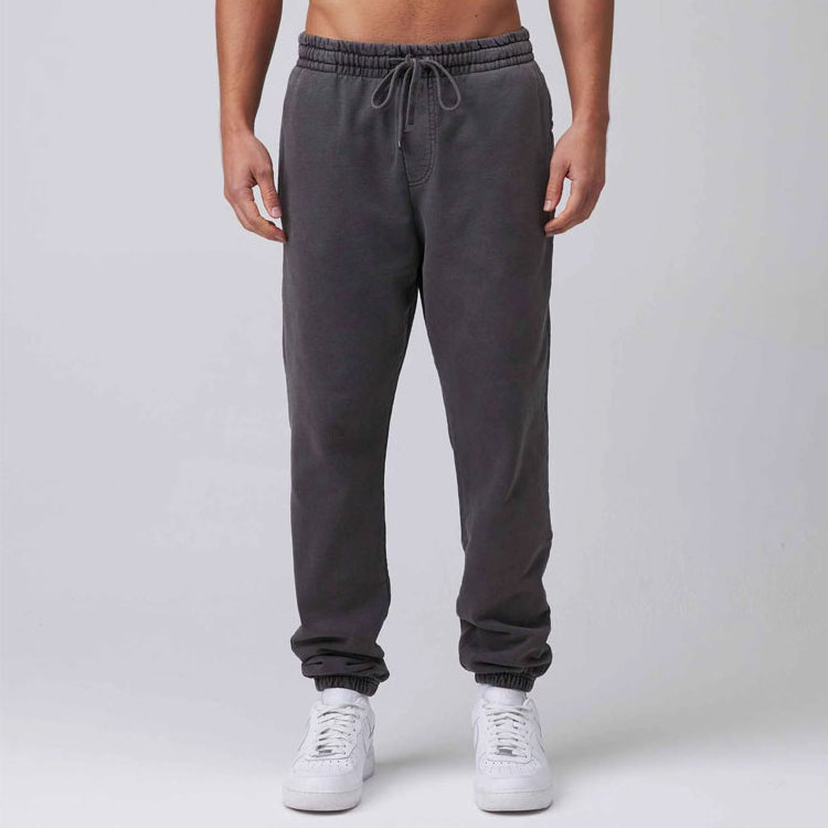 Custom High Quality Heavyweight Fleece Cotton Sweatpants Baggy Oversize Grey Stone Acid Wash Joggers