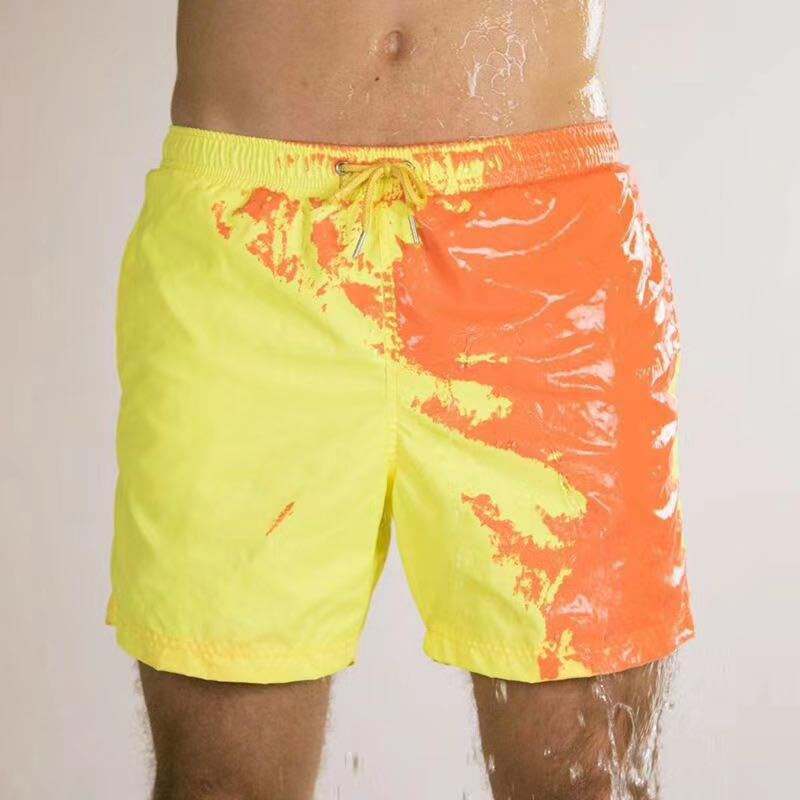 Custom Mens Summer Beach Shorts Temperature Color Changing Swim Shorts