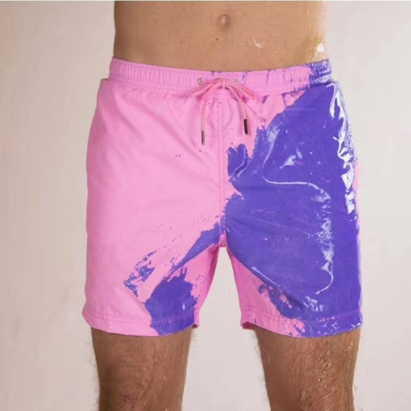 Custom Mens Summer Beach Shorts Temperature Color Changing Swim Shorts