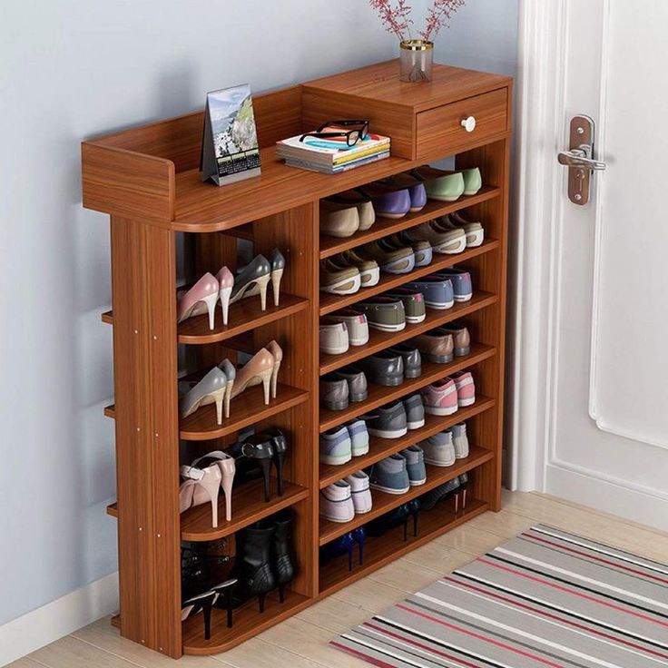 Modern design shoe rack closet space saving storage Wooden shoe rack rack