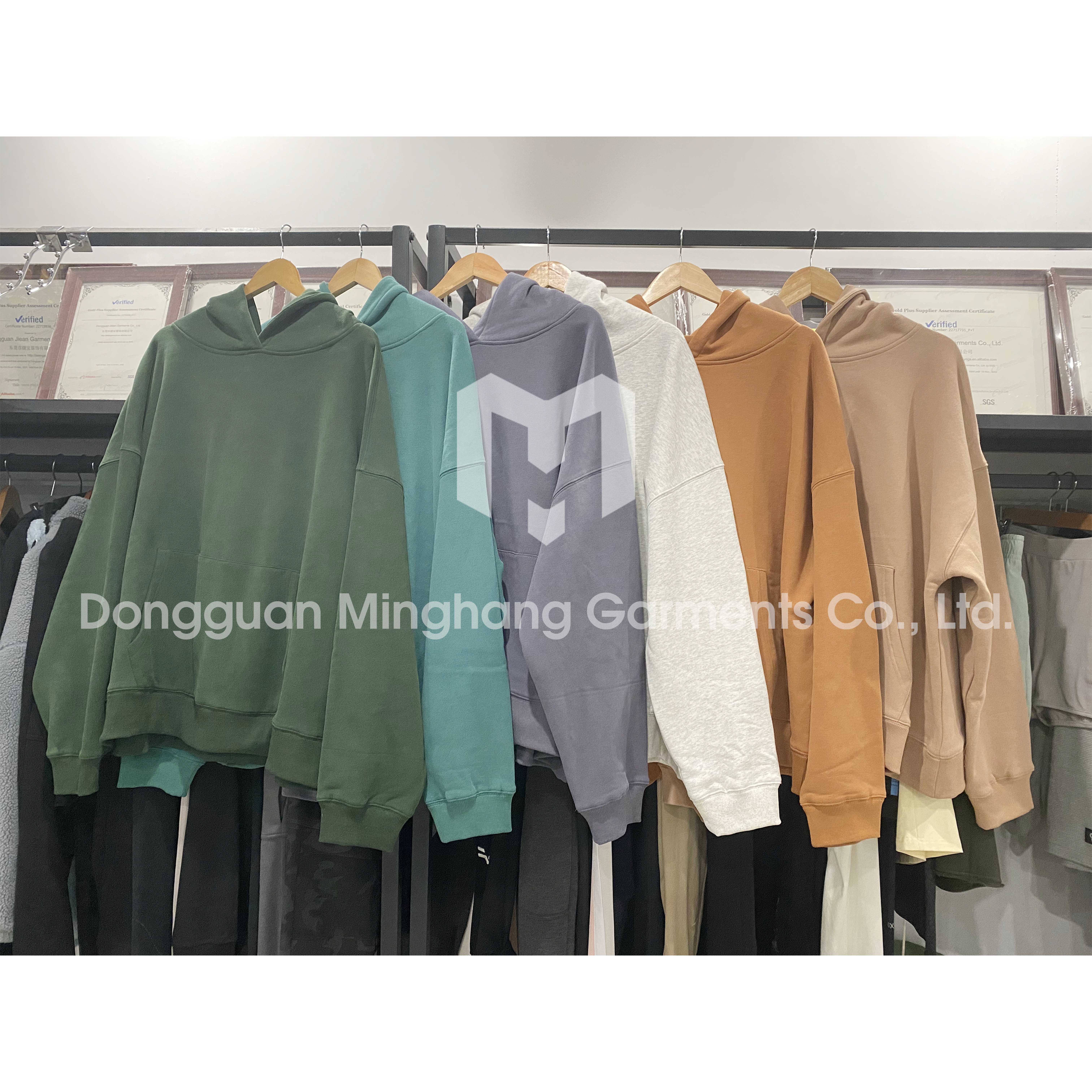 Luxury Cotton Thick Heavy 600 Gsm French Terry Pullover Boxy Hoodie Custom Drop Shoulder Fleece Oversized Hoodies