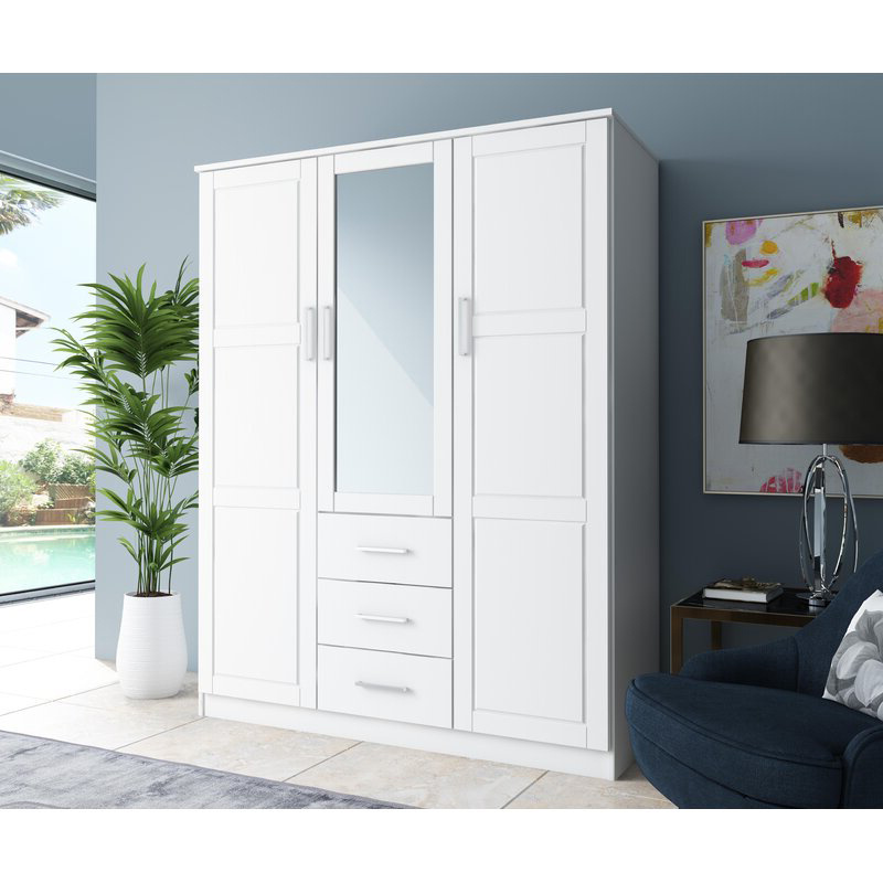 modern design white wood wardrobe closet locker cupboard storage armoire cabinet clothes dressing system for bedroom furniture