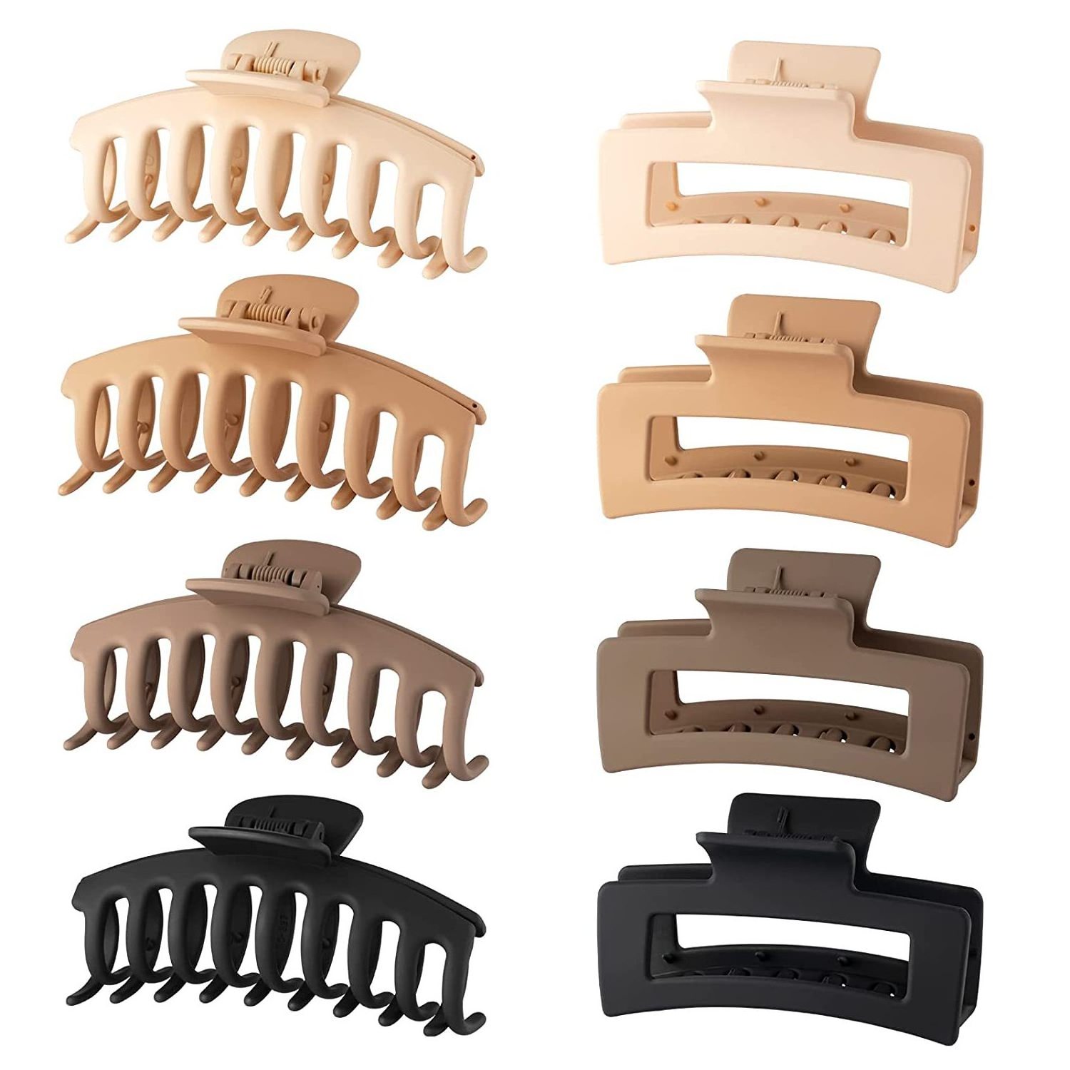 Wholesale Women 8 Pack Strong Haarklammer Hold Jaw Clip 10.5cm Big Matte Banana Clips Large Plastic Hair Claw Clips