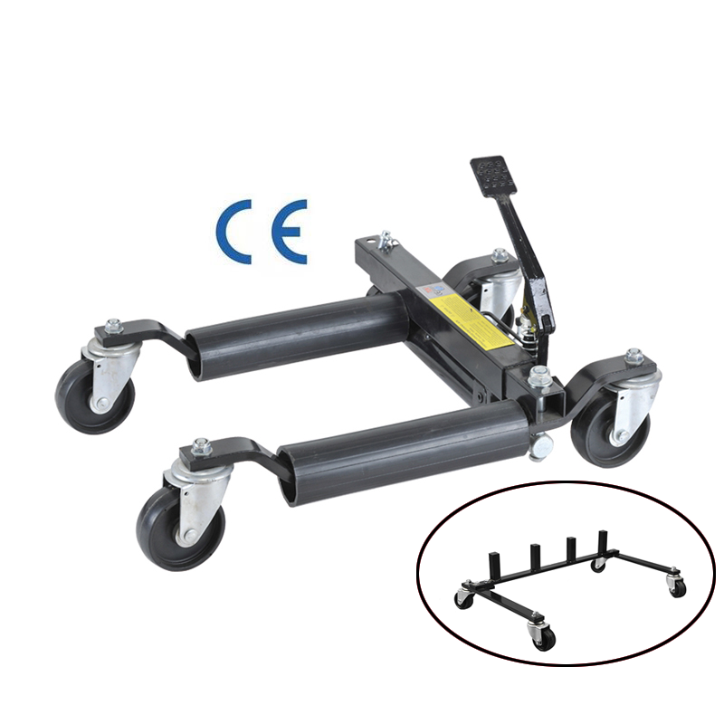 Wheel Dolly Car Skates Vehicle Positioning Hydraulic Tire Jack Ratcheting Foot Pedal Lift Hydraulic Car Wheel Dolly, 1500lbs