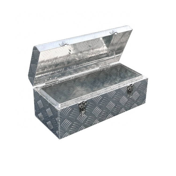 Silver Aluminum Heavy Duty Pick Up Truck Truck Bed Tool Box Trailer Storage Tool Box with Lock & Keys