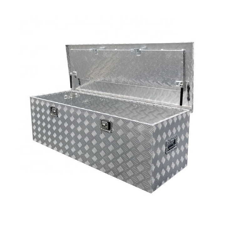 Silver Aluminum Heavy Duty Pick Up Truck Truck Bed Tool Box Trailer Storage Tool Box with Lock & Keys