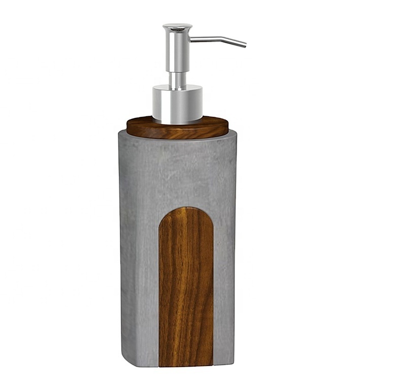 Soap Dispenser Custom Logo Stand Gel Dispenser with Wood effect Hand Sanitizer Dispenser