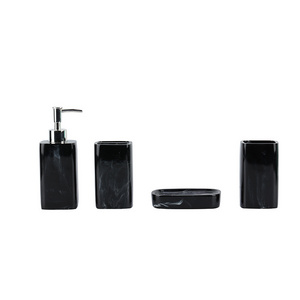 Modern Design Best Selling Home Black Marble Bathroom Accessories Hardware 4-piece Green Bathroom Accessories Luxury Set