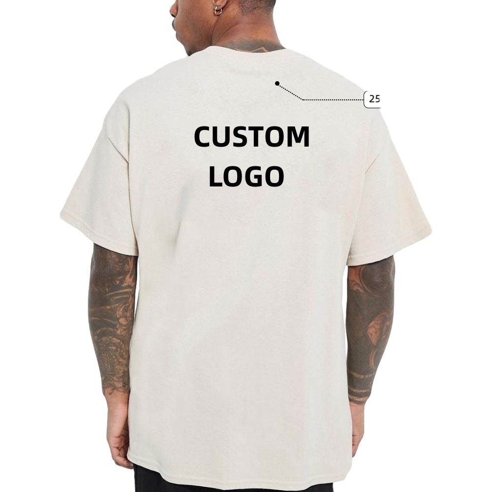 OEM Men'S T Shirt High Quality Streetwear Blank T Shirt 250 Gsm Heavy Weight Print Logo T Shirt