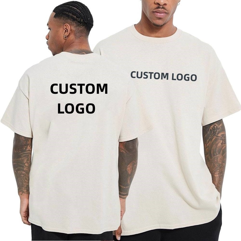 OEM Men'S T Shirt High Quality Streetwear Blank T Shirt 250 Gsm Heavy Weight Print Logo T Shirt