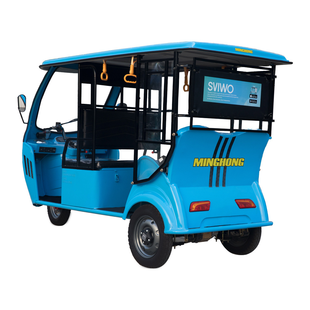 Factory Supplier Fast Speed Tuk Tuk Auto E Rickshaw Eco-friendly Passenger  Electric Tricycle With Back Seat