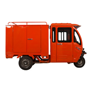 Hot Selling Tuk Tuk Solar 3 Wheel Electric Tricycle Motorcycle For Cargo Delivery With Closed Cabin Express Cargo