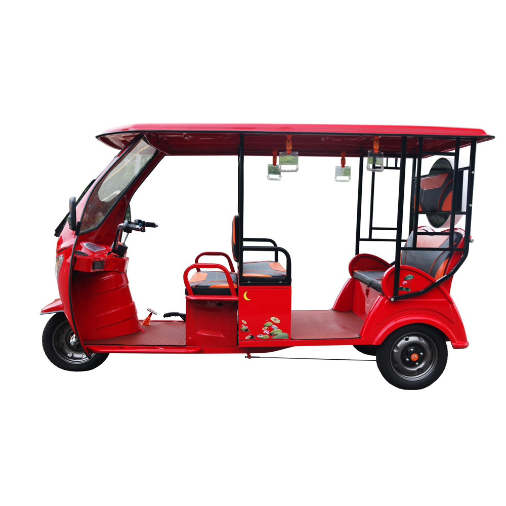 2022 Cheaper Design Enclosed Body Tuk Tuk Electric Passenger Bike 3 Wheel Taxi Tricycle With USB For Sale