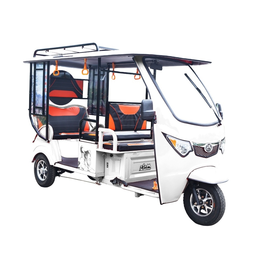 2022 Cheaper Design Enclosed Body Tuk Tuk Electric Passenger Bike 3 Wheel Taxi Tricycle With USB For Sale