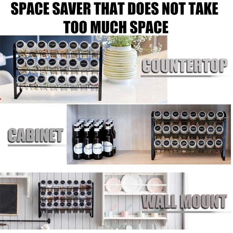 Wall Mounted Spice Rack Organizer for Countertop Detachable Seasoning Organizers for Pantry Door Kitchen Cabinet