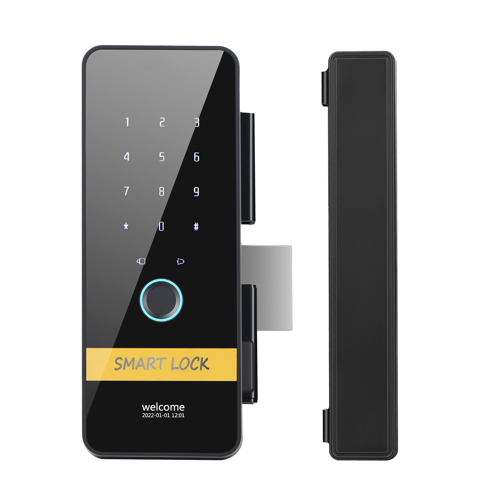 Waterproof Glass Smart Door Lock With Key Fingerprint Lock For Hotel System Smart Door Lock