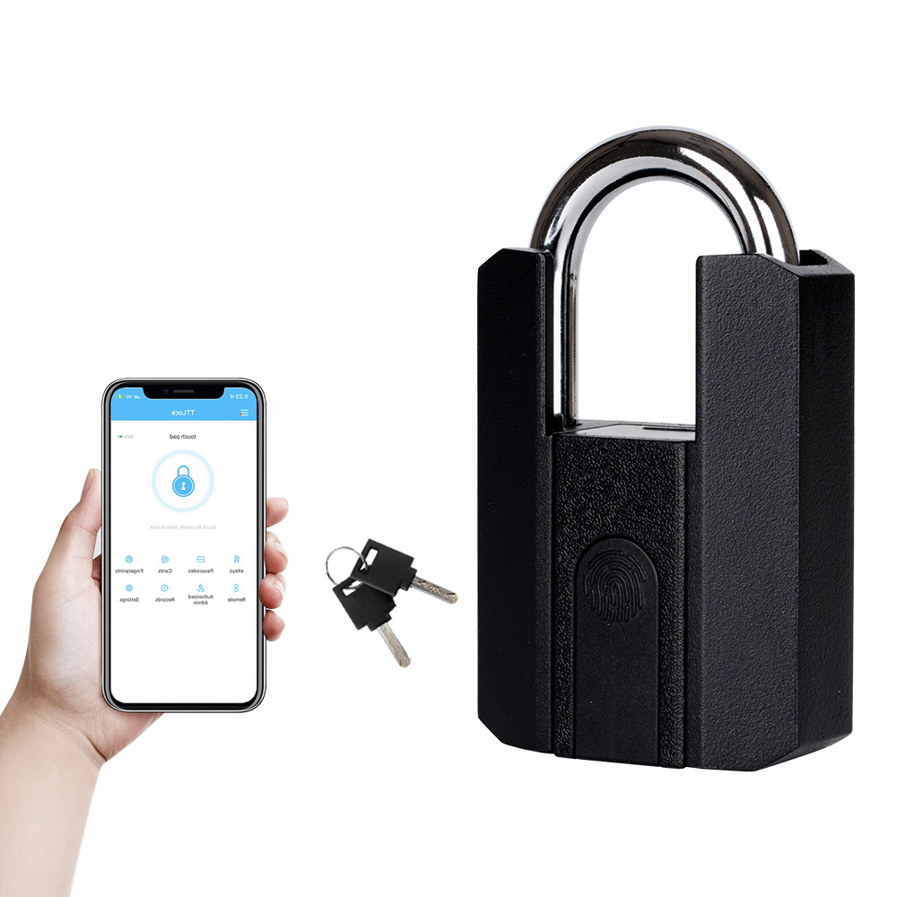 IP65 Waterproof Security Padlock Keyless Fingerprint  Outside Metal Fingerprint Recognition for Smart Door Lock