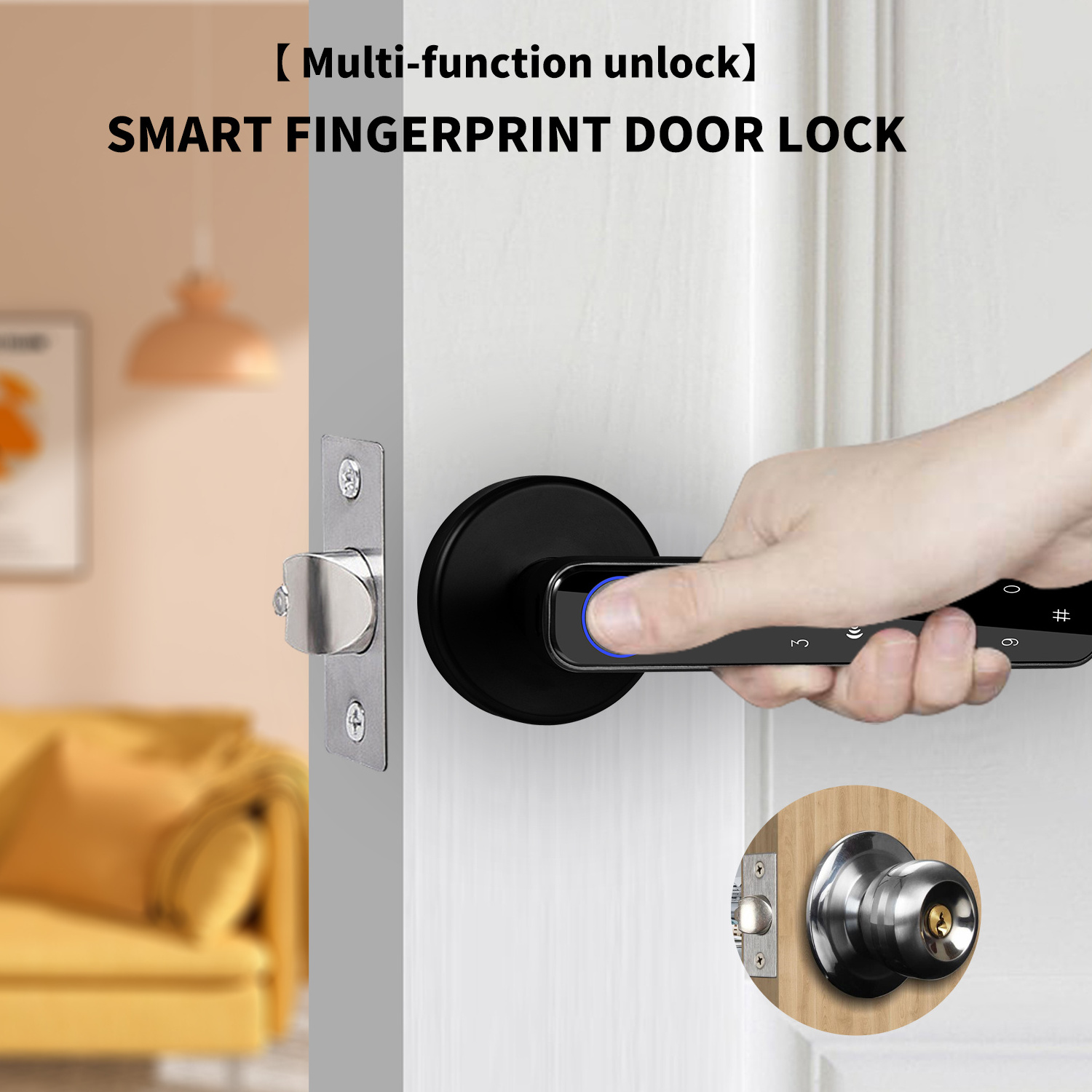 Smart Lock Fingerprint Passcode Keyless Entry Door Lock for Home Security