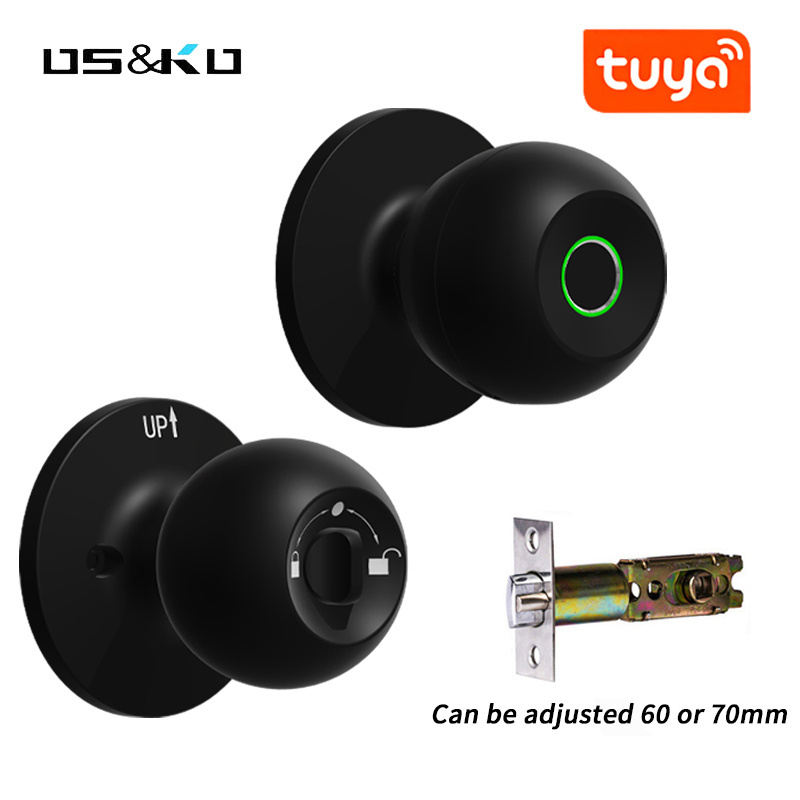 Smart Door Lock With Knob Fingerprint Lock For Bedroom Wood Door Fingerprint Smart Ball Lock