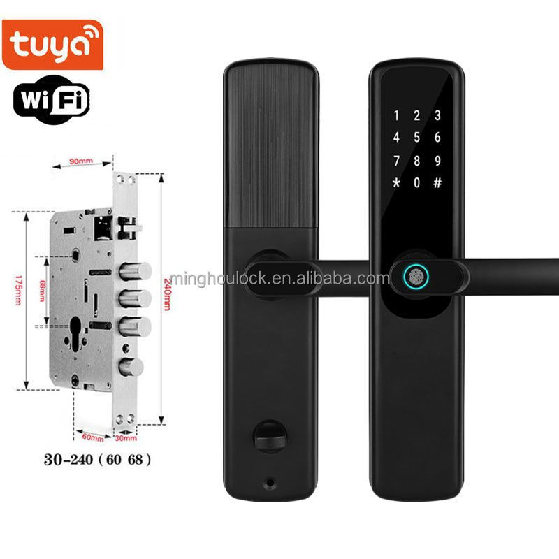 High Security Electric Digital Fingerprint Smart Door Lock With Wood Door Smart Door Lock Deadbolt