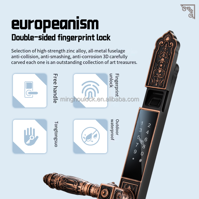 High quality smart door lock Fingerprint Yard Digital Smart Door Lock for Yard Gate Doors