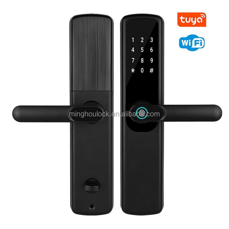 High Security Electric Digital Fingerprint Smart Door Lock With Wood Door Smart Door Lock Deadbolt