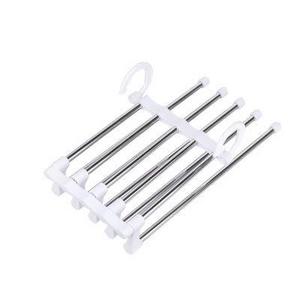 Multi-Layer Hanging Pants 5 in 1 Pants Rack Stainless Steel Pants Hangers Folding Storage Rack Space Saver Storage for Trousers