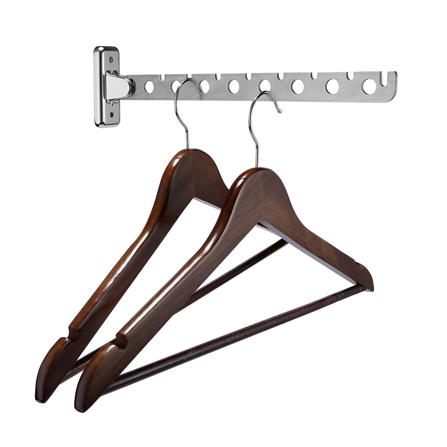 New design foldable save space stainless steel 8 holes folding coat hanger wall mounted coat hanger