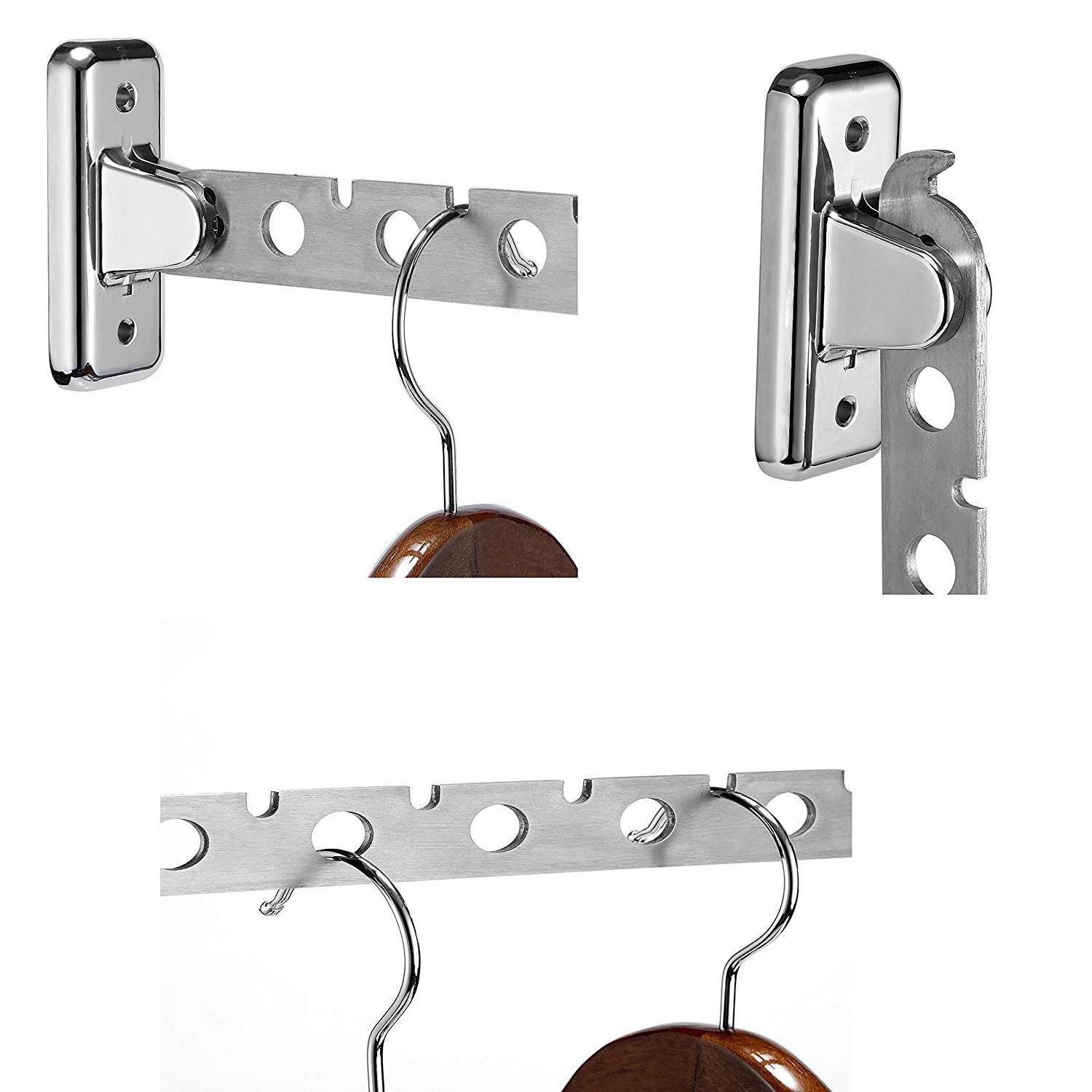 New design foldable save space stainless steel 8 holes folding coat hanger wall mounted coat hanger