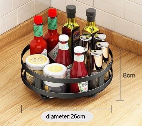 Rotating seasoning storage rack, kitchen countertop corner multifunctional storage box