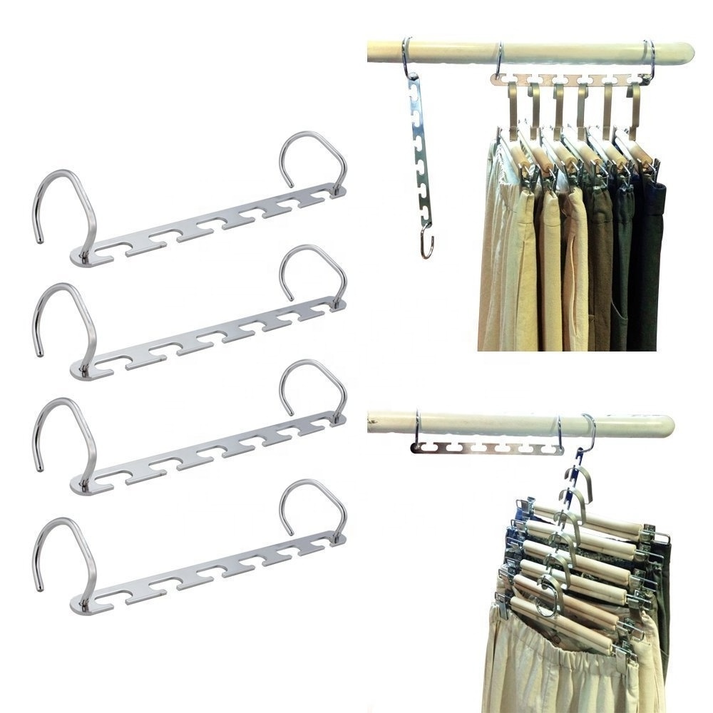 Magic hangers hanging coat clothes metal 6 hooks closet wardrobe organizer clothing metal hanger space saving