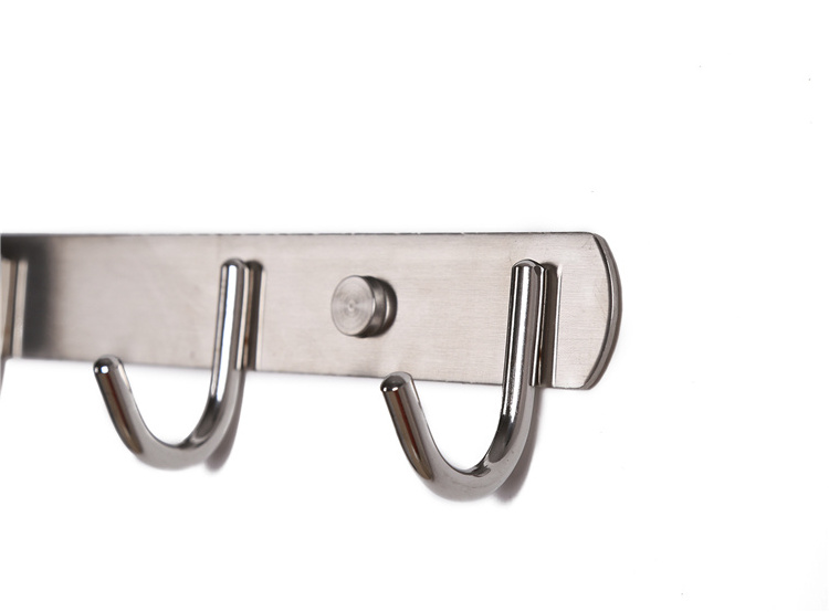 Modern durable chrome plating door hook , 5 rack Stainless steel wall coat hook