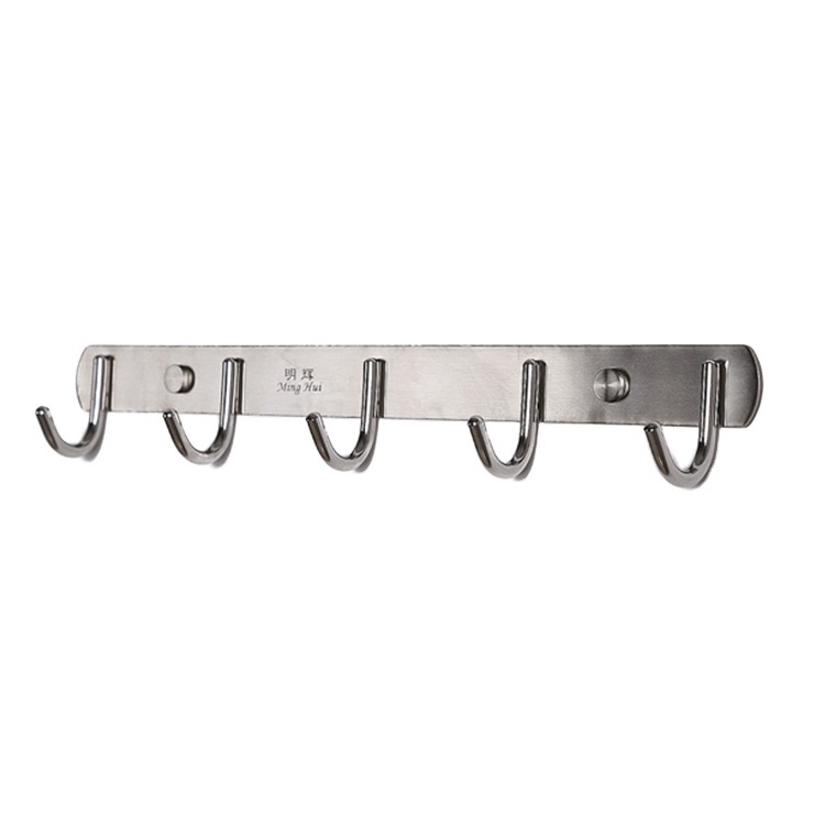 Modern durable chrome plating door hook , 5 rack Stainless steel wall coat hook