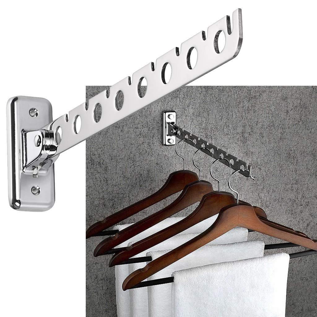 Wall hanger for clothes folding wall mount swing arm holder closet rod organizer hangers space saving