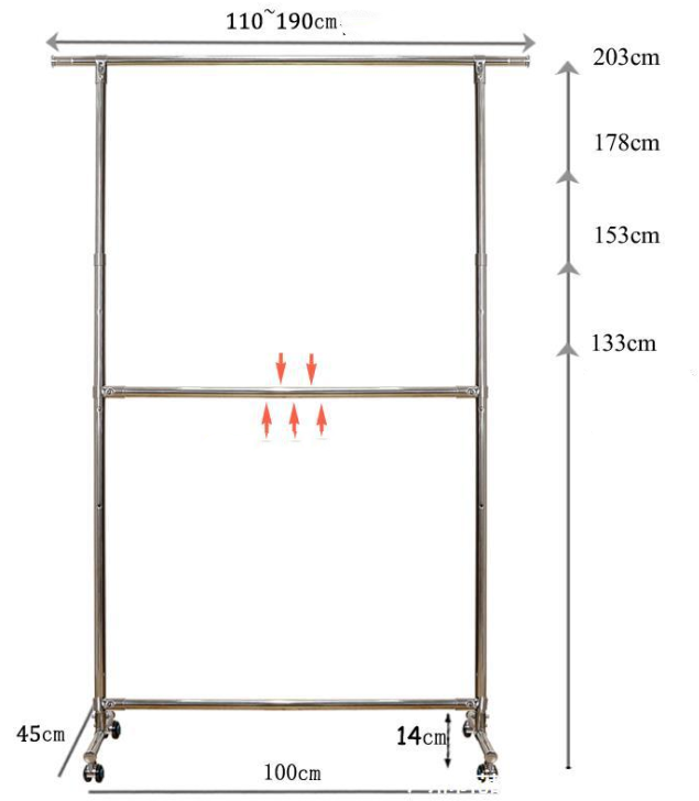 304 stainless steel drying rack double elevating hanger single rod thickened balcony by the shelf floor movement