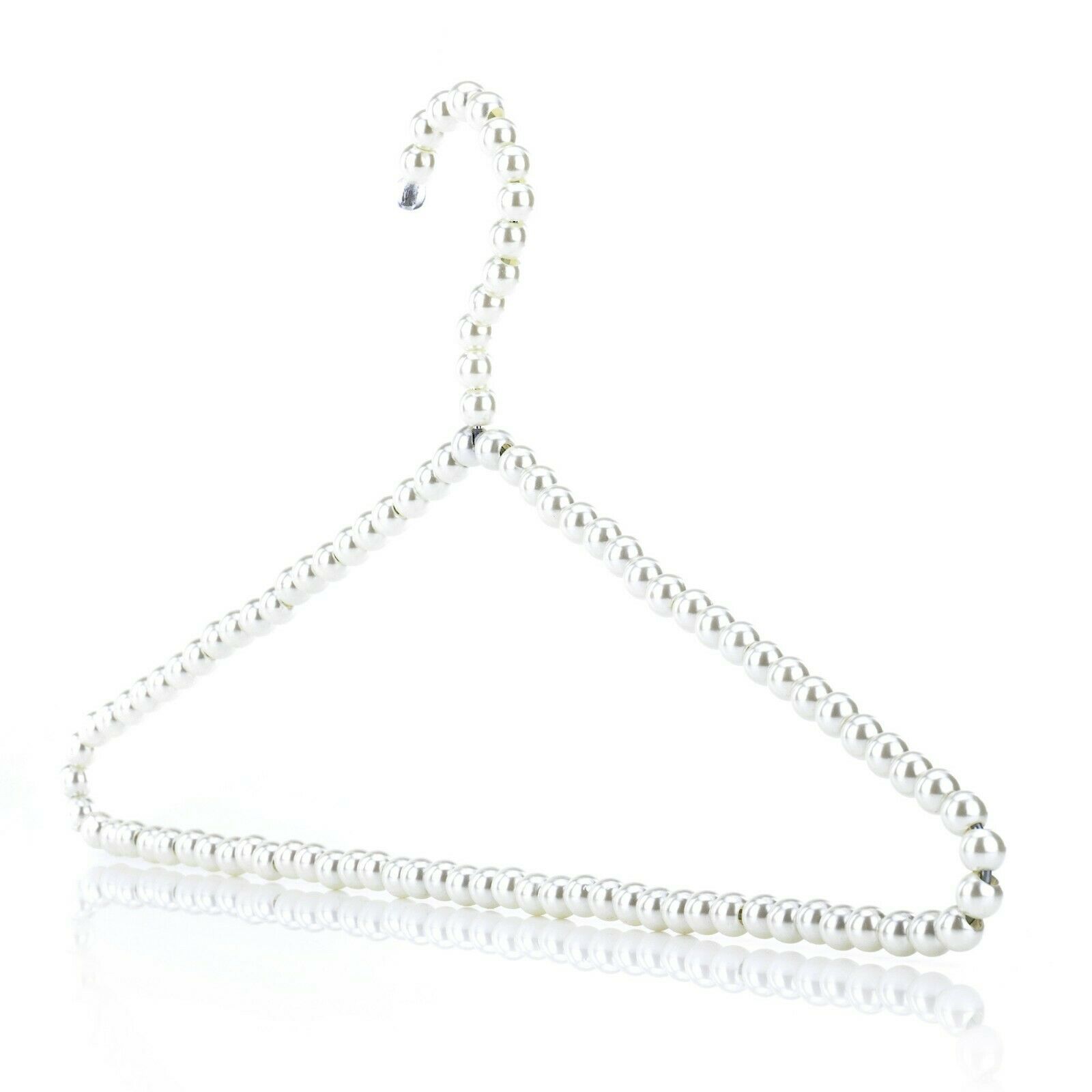 Pearl beads premium metal elegant white color clothes hanger rack pants bar hanger wedding dress