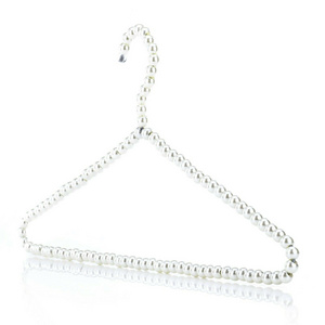 Pearl beads premium metal elegant white color clothes hanger rack pants bar hanger wedding dress