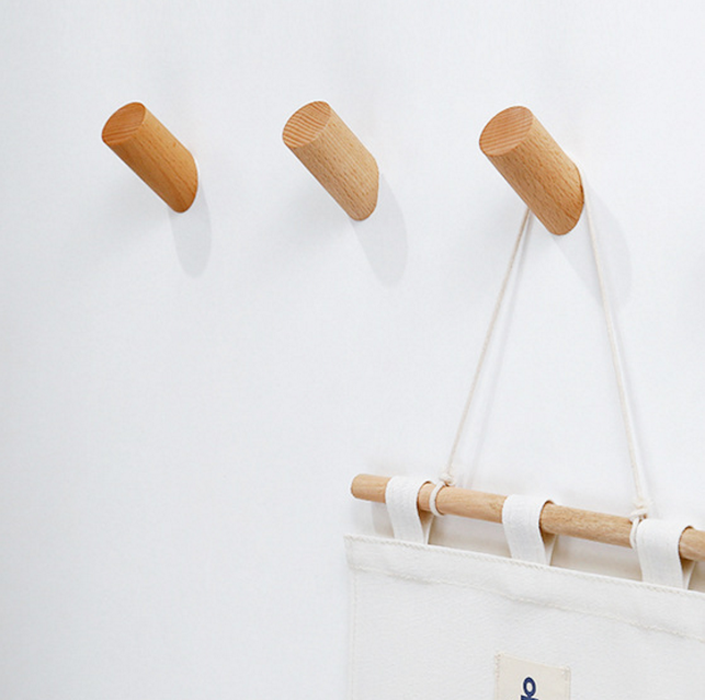 Natural wooden coat hooks wall mounted vintage single organizer hangers handmade craft hat rack gat towels hanger