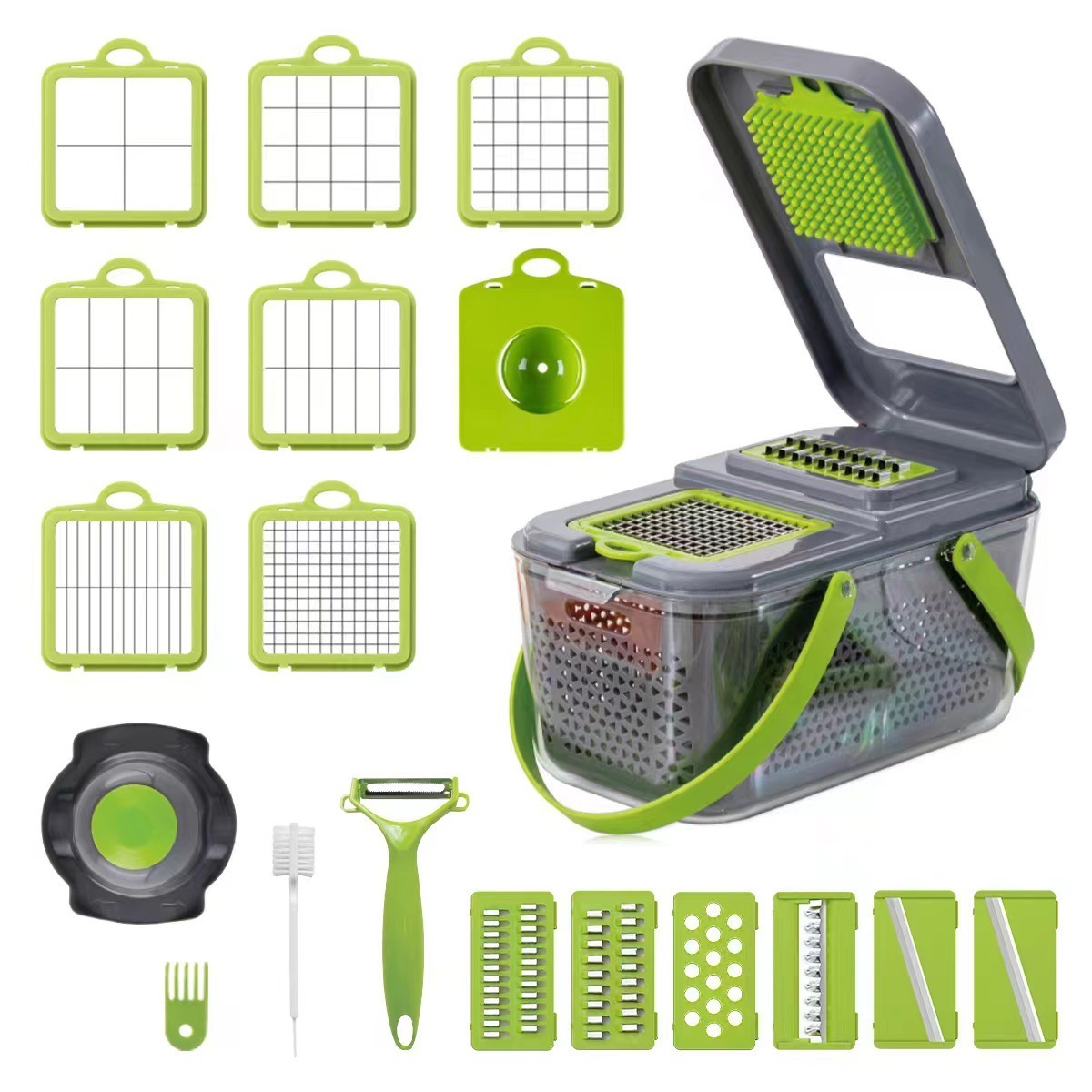 22-Piece Multi Functional Storm Vegetable Cutter Set Artifact for Cutting and Shredding Fruits and Vegetables