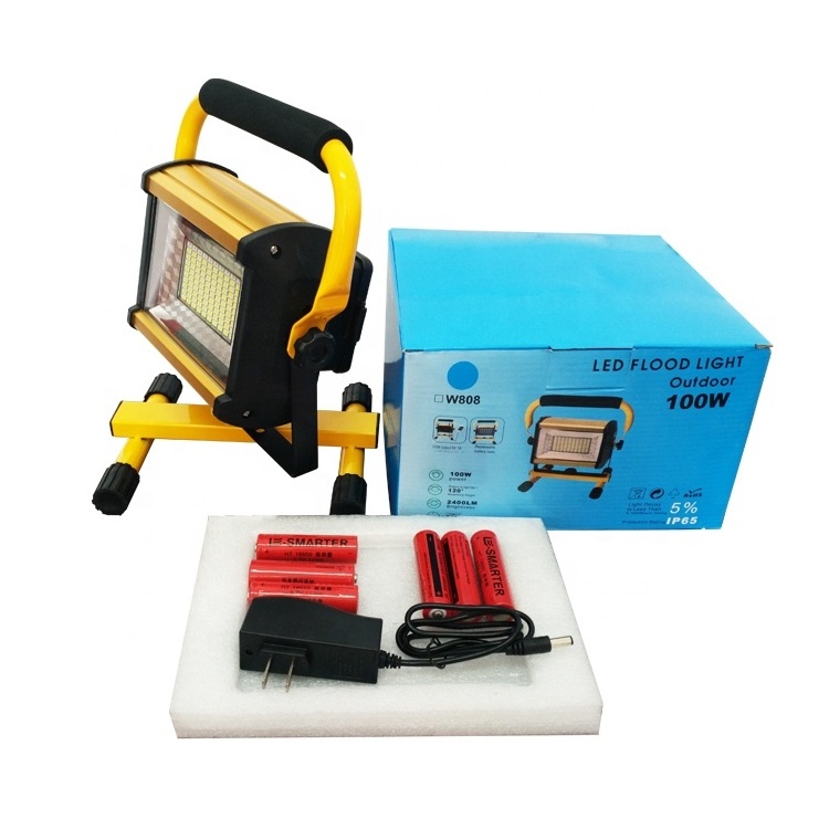 100W rechargeable portable led work light with replacement battery