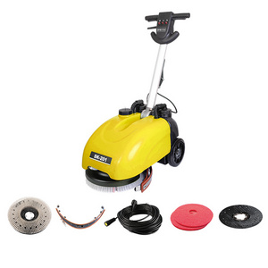 Single disc 14 inch brush tile scrubbing machine electric hand push floor scrubber