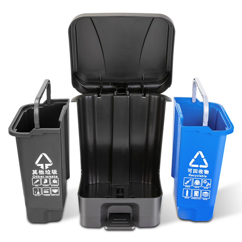 Modern design touchless waste bin outdoor sorting garbage trash can recycling bin