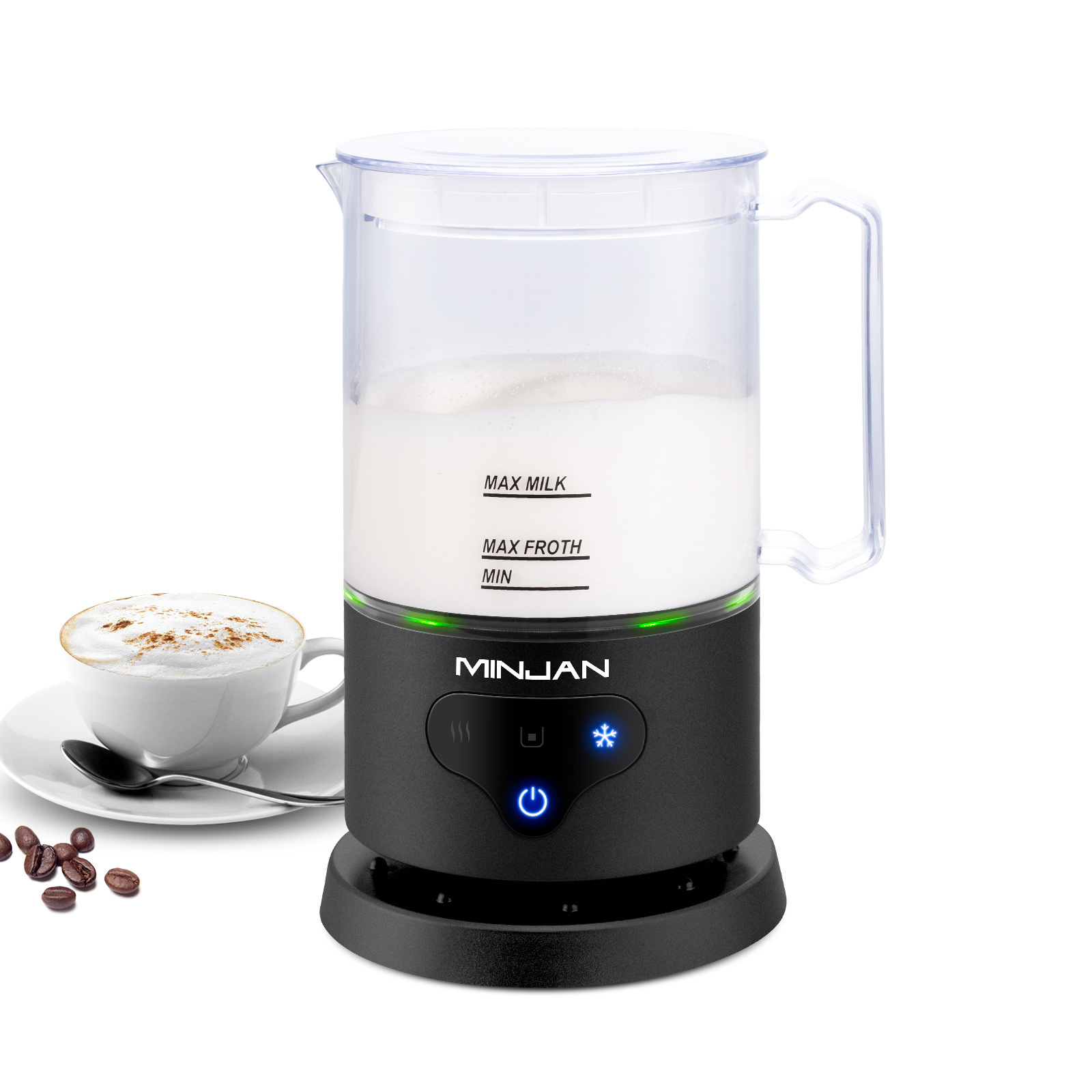 Black White Warm Milk Machine Coffee Milk Foam Maker Automatic Electric Milk Frother