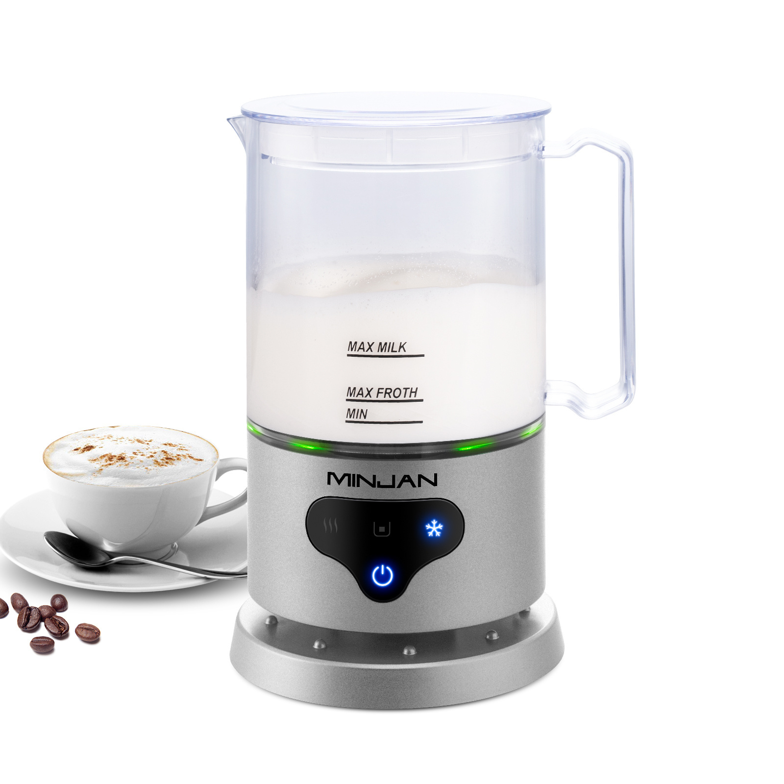 Black White Warm Milk Machine Coffee Milk Foam Maker Automatic Electric Milk Frother